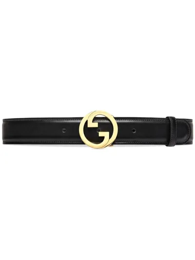 Gucci Logo-plaque Buckle-fastening Belt In Schwarz