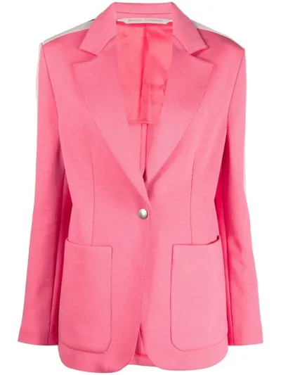 Palm Angels Track Side-stripe Cotton-blend Blazer In Pink