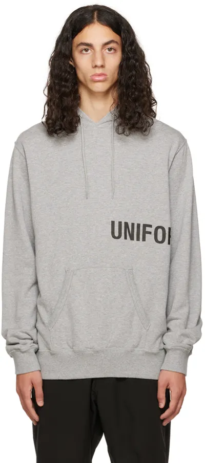 Uniform Experiment Gray Printed Hoodie