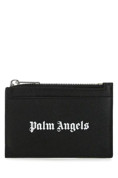 Palm Angels Black Leather Card Holder Nd  Uomo Tu