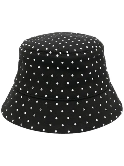 Ruslan Baginskiy Black Embellished Wool Bucket Hat