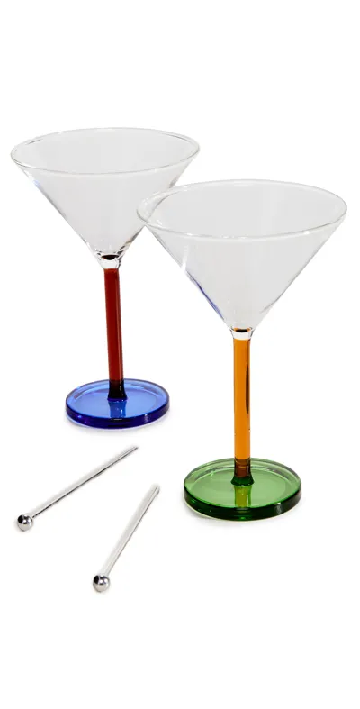 Sophie Lou Jacobsen Piano Cocktail Glass Set In Dizzy