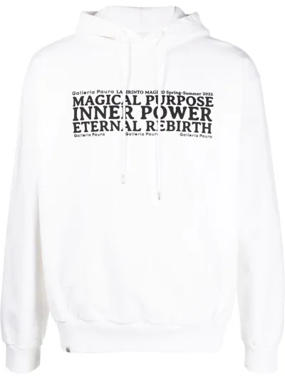 Paura Akim Graphic-print Hoodie In White