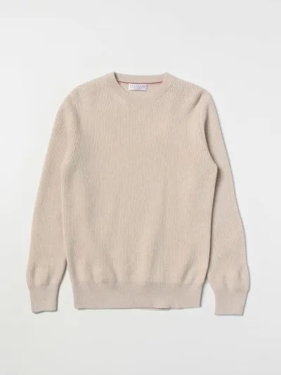 Brunello Cucinelli Kids' Cashmere Sweater In Sand