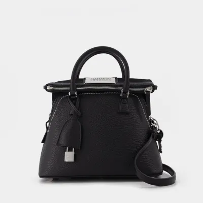 Maison Margiela Tasche 5ac Mini Aus Schwarzem Leder In Black