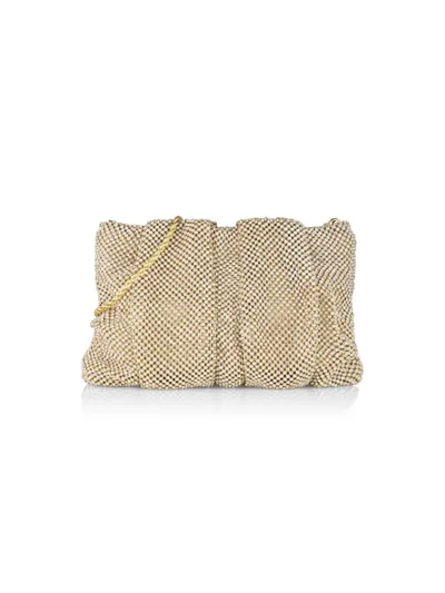 Loeffler Randall Ember Crystal Gathered Clutch In Opal