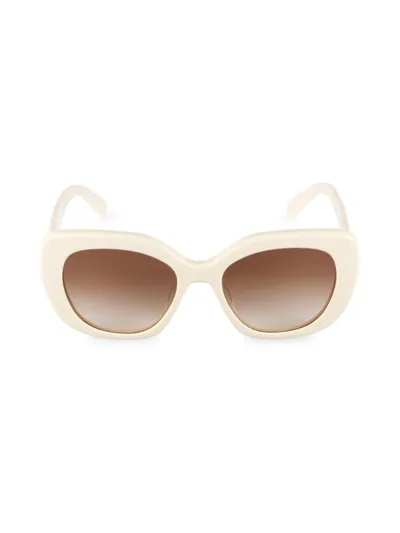 Celine Triomphe Story Square Acetate Sunglasses In Ivory