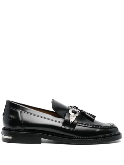 Toga Virilis Buckle Strap Loafers In Black