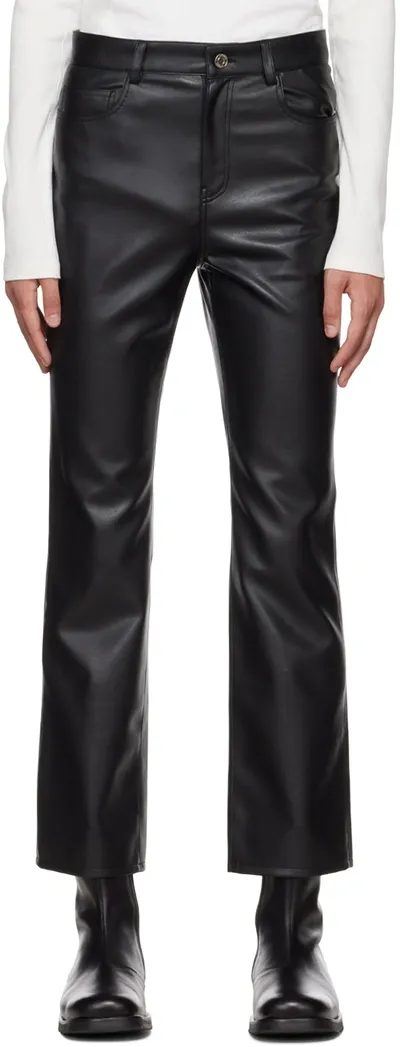 System Ssense Exclusive Black Faux-leather Pants