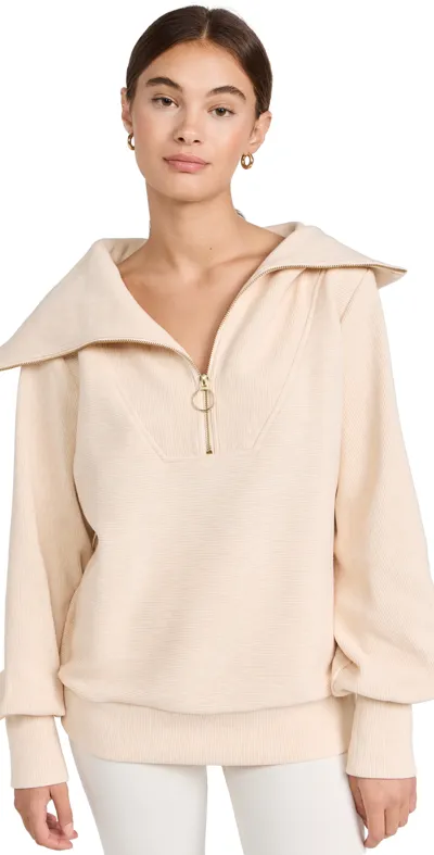 Varley Vine Half Zip Sweater In Beige