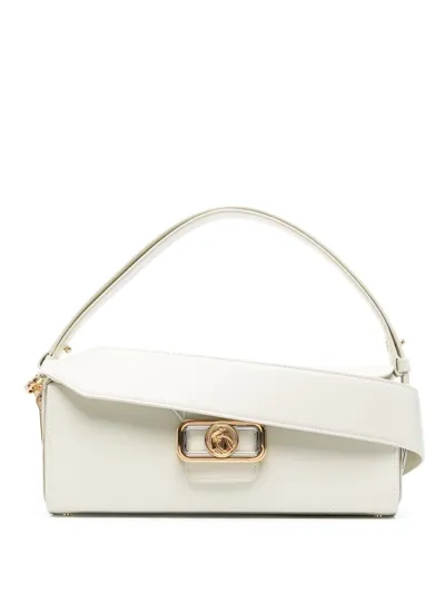 Lanvin Leather Asymmetric Tote Bag In Neutrals