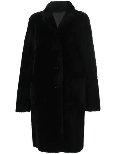 Joseph Shearling Brittany Polar Coat In Schwarz