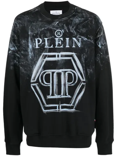 Philipp Plein Logo-print Long-sleeve Sweatshirt In Black