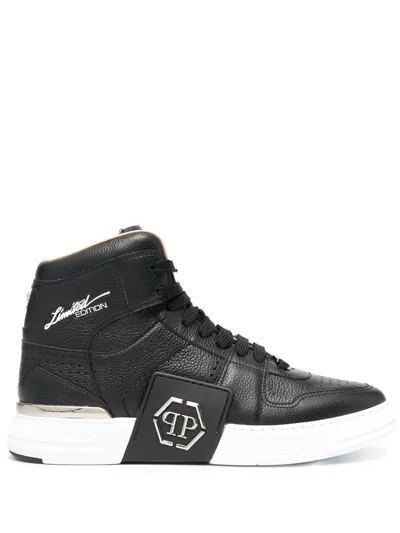 Philipp Plein Hexagon Hi-top Sneakers In Black