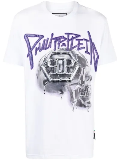 Philipp Plein Skull-print Short-sleeve T-shirt In White