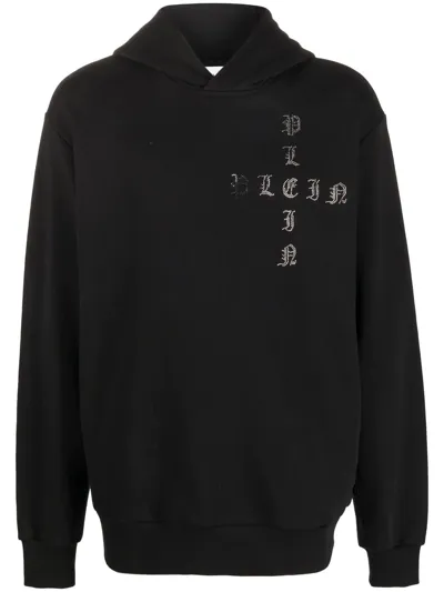 Philipp Plein Gothic Plein Long-sleeve Hoodie In Black