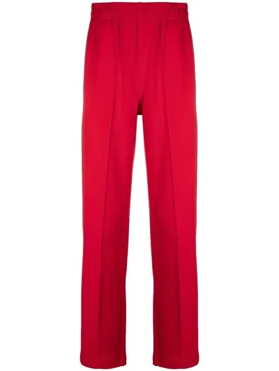 Styland Cotton Straight-leg Trousers In Red