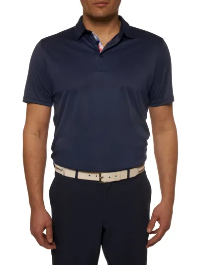 Robert Graham Axelsen Knit Performance Polo In Navy