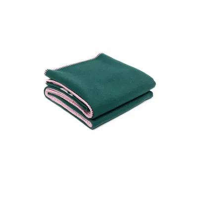 Kvadrat X Raf Simons Green Double Face Logo Wool Throw