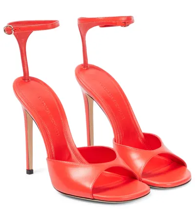 Victoria Beckham Leather Sandals In Orange