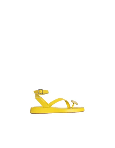 Gia Borghini Yellow Leather Rosie 18 Thong Sandals