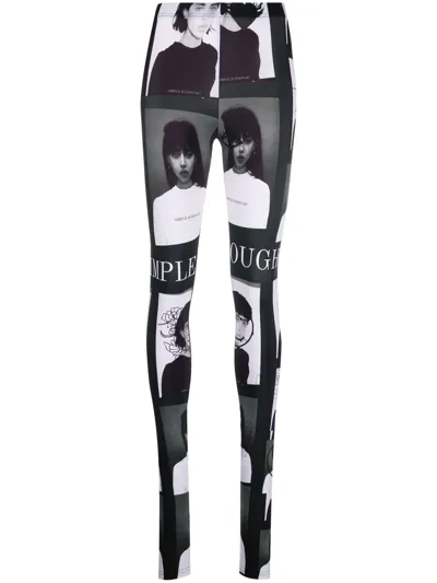 Barbara Bologna Abstract-print High-rise Leggings In Black