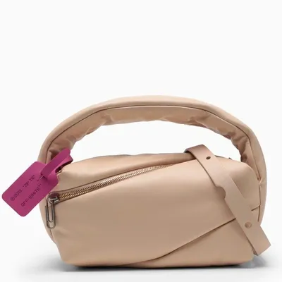 Off-white Pump Nude Leather Handbag In Beige