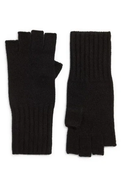 Nordstrom Recycled Cashmere Blend Fingerless Gloves In Black Rock