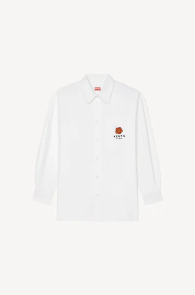 Kenzo Boke Flower Crest Casual Shirt In White