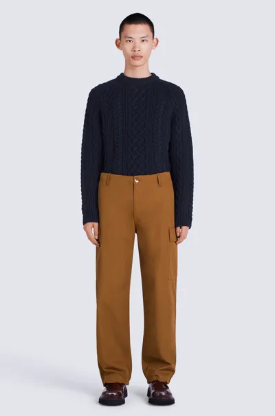 Kenzo Cargo Trousers Moroccan Brown Male In Dark Camel