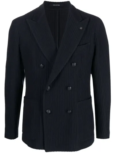 Tagliatore Corduroy Double-breasted Blazer In Blue