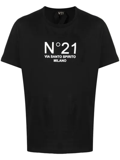 N°21 T-shirt N &deg; 21 T-shirt In Cotton Jersey With Logo In Black