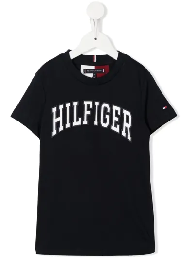 Tommy Hilfiger Junior Kids' Logo-patch T-shirt In Blue