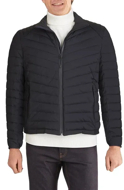 Cole Haan Stretch Quilted Jacket In Black