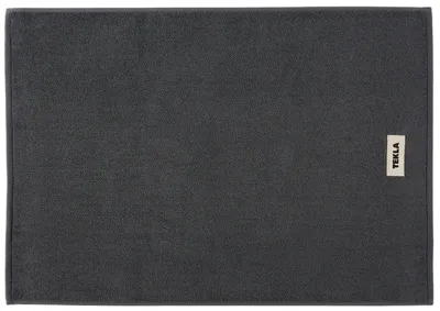 Tekla Gray Organic Cotton Bath Mat In Charcoal Grey