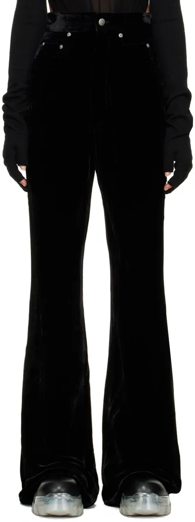 Rick Owens Bolan Cotton-velvet Flared Pants In New