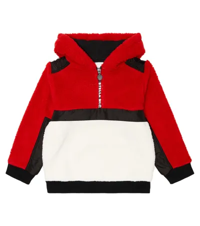 Stella Mccartney Kids' Recycled Teddy Hoodie Jacket In Multicolour