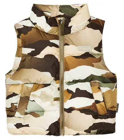 Molo Kids' Heike Camouflage Puffer Vest In Multicolor