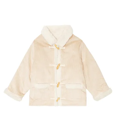 Louise Misha Kids' Malawi Corduroy Coat In Cream