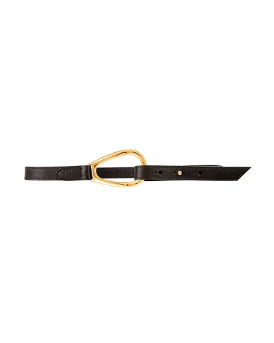 Vaincourt Paris L'adorable Small Pebbled Leather Belt In Black