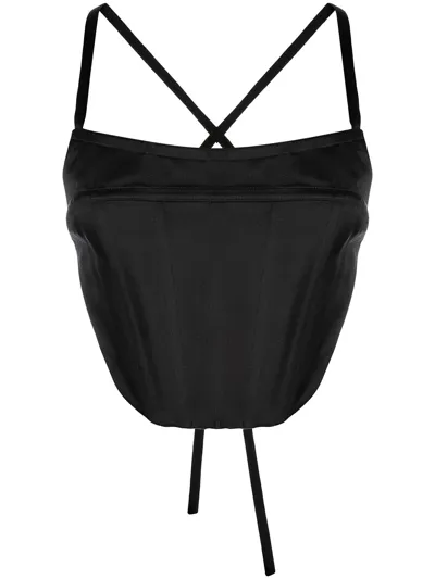 Rosetta Getty Backless Corset Top In Black