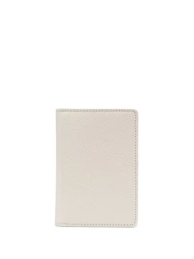 Maison Margiela Four-stitch Logo Leather Cardholder In Neutrals