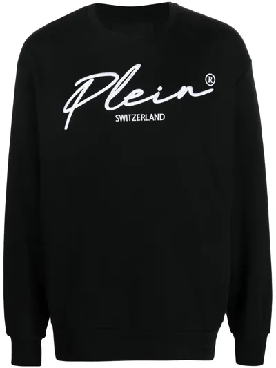 Philipp Plein Logo Crew-neck Jumper In Schwarz