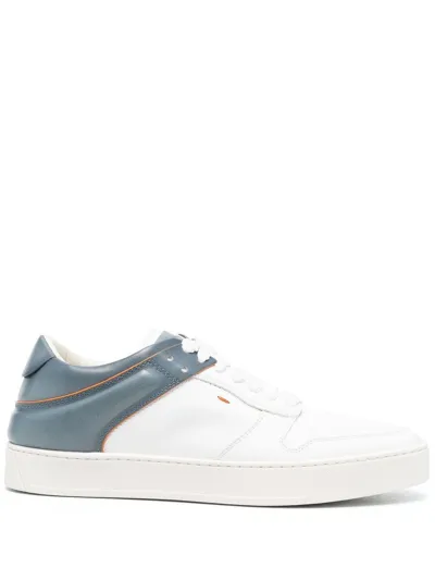 Santoni Colour-blocked Low-top Sneakers In White