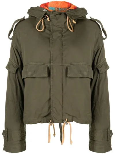 Dsquared2 Military Green Cotton Blend Coat