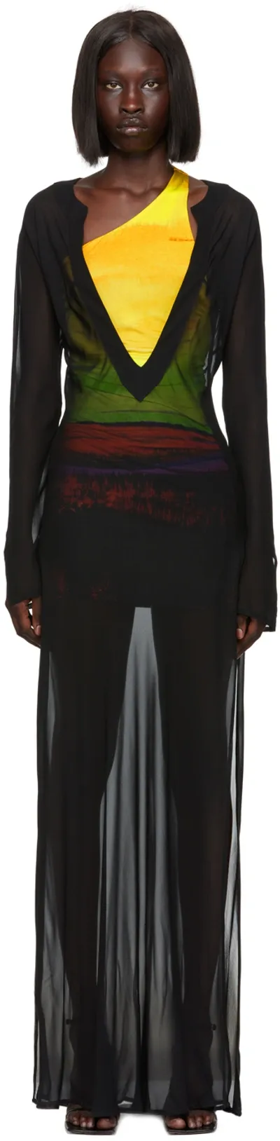 Louisa Ballou Black Caftan Cover Up Dress