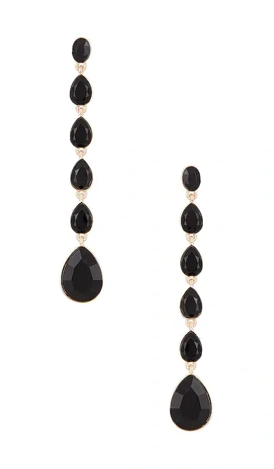 Ettika Black Drop Earrings