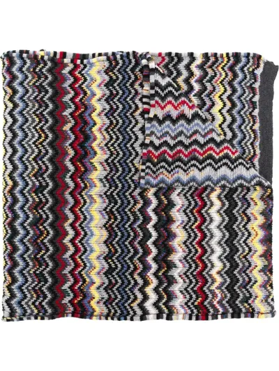 Missoni Chevron-knit Wool Scarf In Multicolor