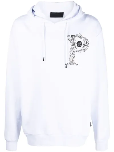 Philipp Plein Money Logo-print Hoodie In White