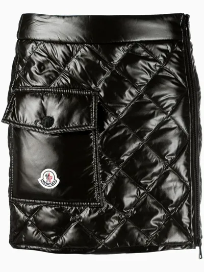 Moncler Black Diamond Quilted Mini Skirt